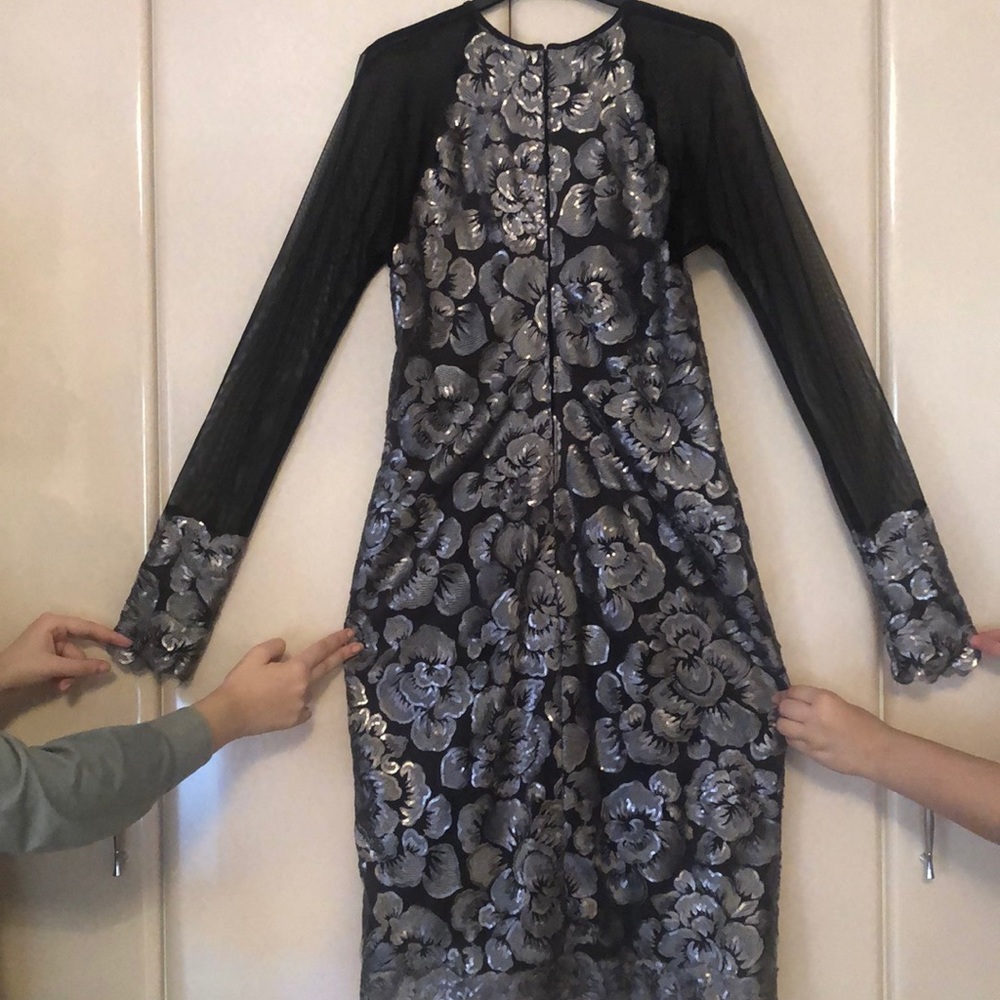 Black and grey long party dress